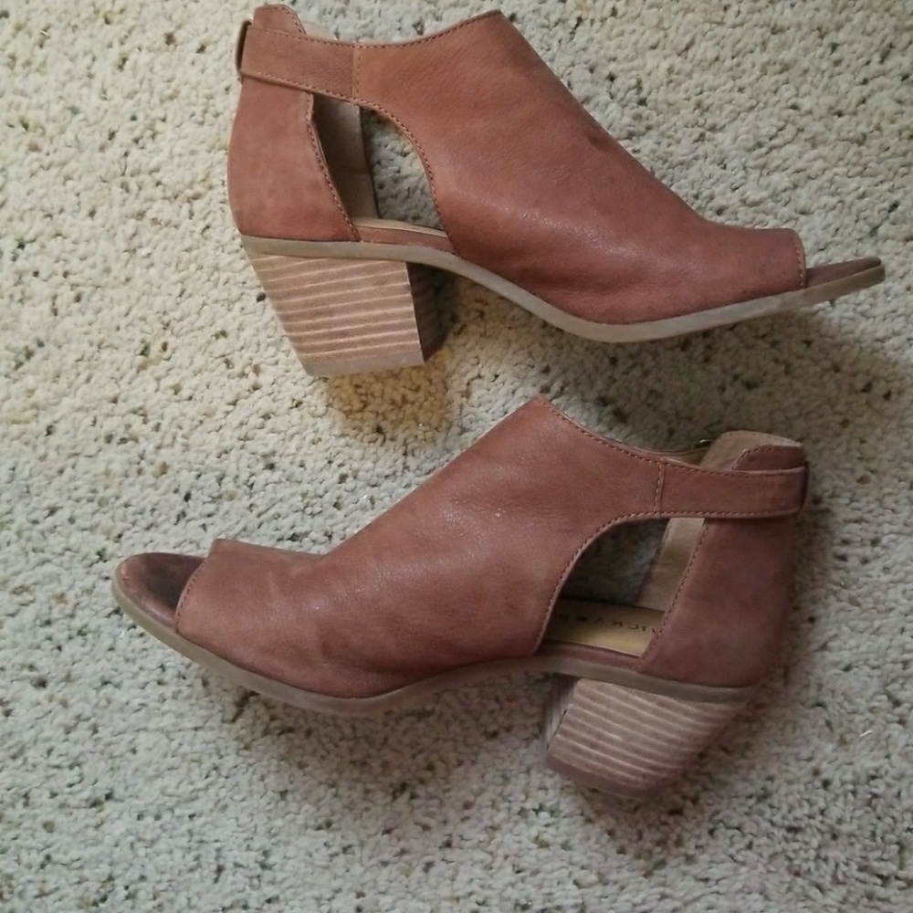 Lucky Brand peep toe ankle boots